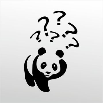 Technopa Panda 50 cm Folyo Duvar Stickerı
