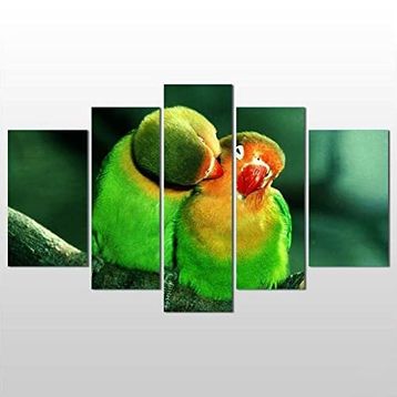 Technopa Papağan Çiftler 172x100 cm Kanvas Tablo