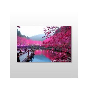 Technopa Pembe Erguvan 120x80 cm Kanvas Tablo