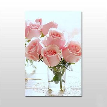 Technopa Pembe Gül 100X50 cm Kanvas Tablo