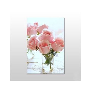 Technopa Pembe Gül 120X60 cm Kanvas Tablo