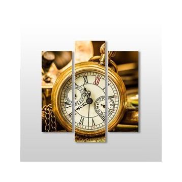 Technopa Saat Gold 84x90 cm Kanvas Tablo
