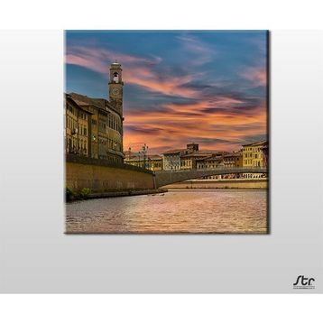 Technopa Saatli Kule 25x25 cm Kanvas Tablo