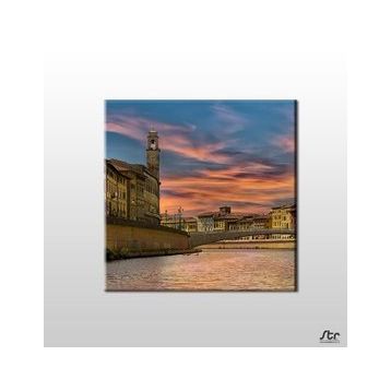 Technopa Saatli Kule 25x25 cm Kanvas Tablo