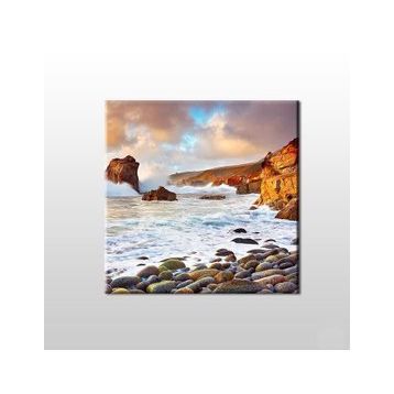 Technopa Sahil ve Taşlar 40x40 cm Kanvas Tablo