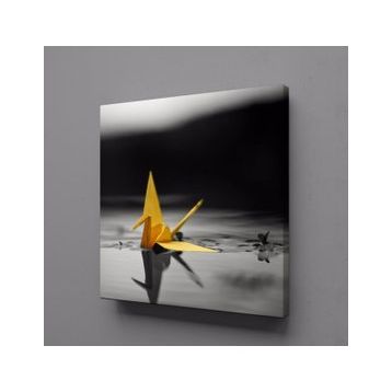 Technopa Sarı Siyah 70x70 cm Kanvas Tablo