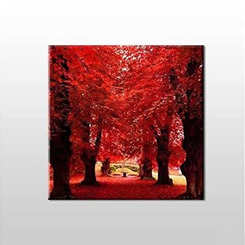 Technopa Sonbahar Ağaçlar 90x90 cm Kanvas Tablo