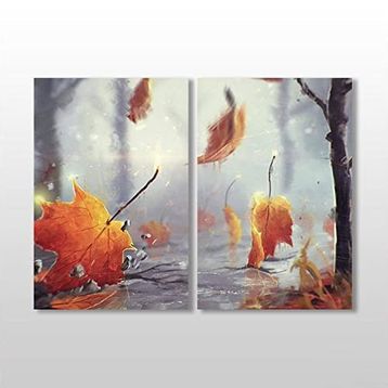 Technopa Sonbahar Yaprakları 70x60 cm Kanvas Tablo