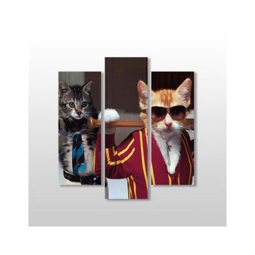Technopa Sopalı Kedi 138x150 cm Kanvas Tablo