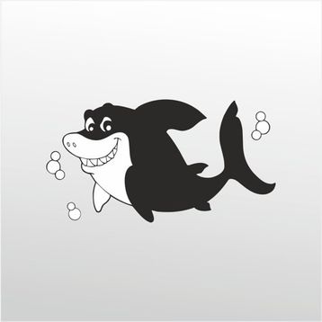 Technopa Tatlı Köpek Balığı 30 cm Folyo Duvar Stickerı