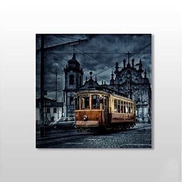 Technopa Tramvay Istanbul Gece 60x60 cm Kanvas Tablo