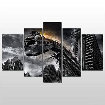 Technopa Tren Kazası 105x60 cm Kanvas Tablo