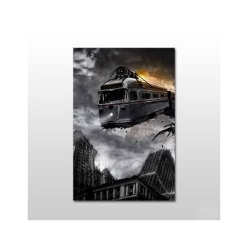 Technopa Tren Kazası 120x60 cm Kanvas Tablo