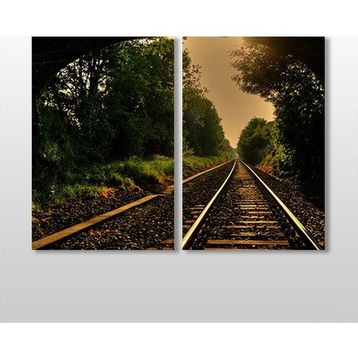 Technopa Tren Rayları 60x50 cm Kanvas Tablo