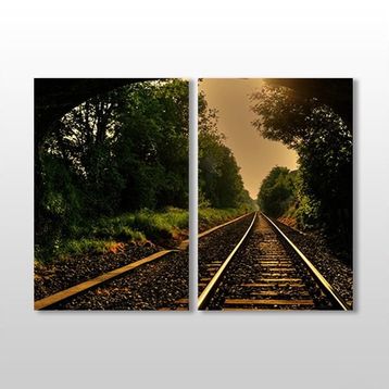 Technopa Tren Rayları 60x50 cm Kanvas Tablo