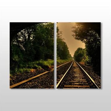 Technopa Tren Rayları 70x60 cm Kanvas Tablo