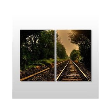 Technopa Tren Rayları 70x60 cm Kanvas Tablo