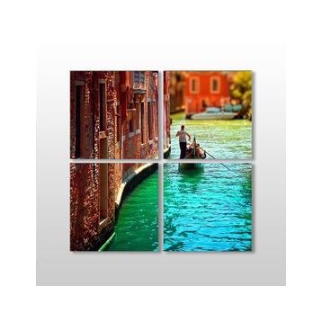Technopa Venedik Kayık 60x60 cm Kanvas Tablo