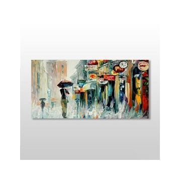 Technopa Yağmur Yağlı Tablo 140x70 cm Kanvas Tablo