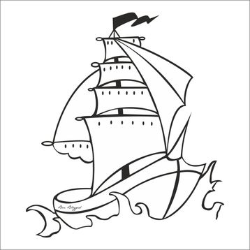 Technopa Yelkenli Tekne 20 cm Folyo Duvar Stickerı