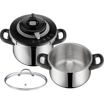 Tefal Clipso+ Chef 4 Programlı 4.5+6 lt Gümüş Düdüklü Tencere