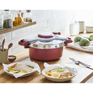 Tefal Clipso Minut Duo 5 lt Kırmızı Titanium Düdüklü Tencere