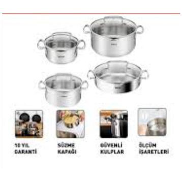 Tefal Duetto 8 Parça Çelik Tencere Seti