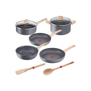 Tefal G26693-82 5 Parça Tencere + 2 Tahta Kaşıklı Naturel Set
