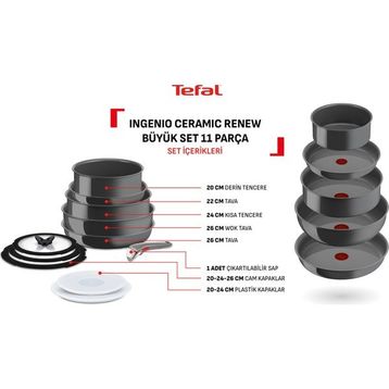 Tefal Ingenio Ceramic Renew Seramik Kaplama 11 Parça Tava Tencere Seti