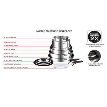 Tefal Ingenio Emotion L897SD74 13 Parçalı Tava Seti