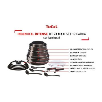 Tefal L15099 Ingenio Titanyum 2X XL 19 Parça Force Maxi Tava ve Tencere Seti