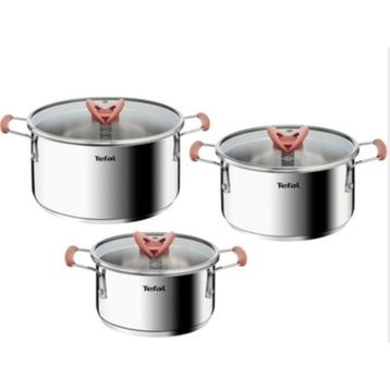 Tefal Optispace İndüksiyon Tabanlı 6 Parça Çelik Tencere Seti