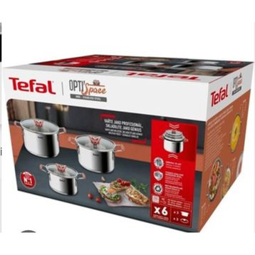 Tefal Optispace İndüksiyon Tabanlı 6 Parça Çelik Tencere Seti