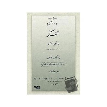 Tefekkür Osmanlıca - Recaizade Mahmut Ekrem