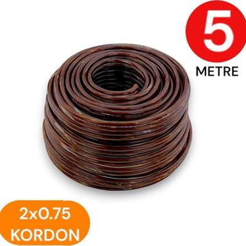 Tek-İş 2X0.75 5 m Şeffaf Yassı Kordon