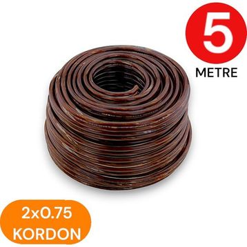 Tek-İş 2X0.75 5 m Şeffaf Yassı Kordon