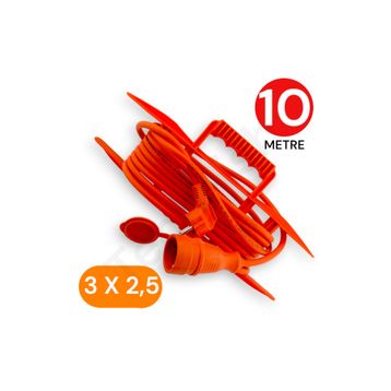 Tek-İş 3x2.5 mm TTR 10 mt Erkek Dişi Baskılı Uzatma Kablosu