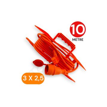 Tek-İş 3x2.5 mm TTR 10 mt Erkek Dişi Baskılı Uzatma Kablosu