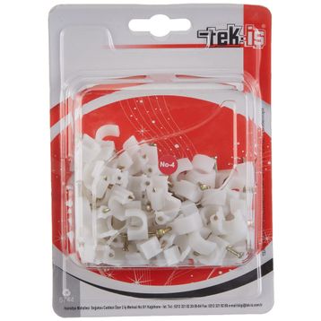 Tek-İş Kroşe No 4 100 Adet Beton Çivili Kablo Tutucu