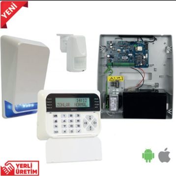 Teknim Pars TSP-5324LCDA GSM/GPRS Alarm Seti 1xTSP5324 4+4 Zon Panel 1xTSK-5710 LCD Keypad, 1xTSS-5790B Siren 1xATP-545 Pır 1xATP105 Ayak 1x12V Akü