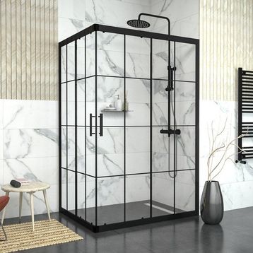 Tekno Duşakabin Black Rigel 6 mm Karolajlı Dikdörtgen Duşakabin