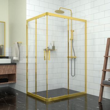 Tekno Duşakabin Gold Rigel 6 mm Şeffaf Cam Dikdörtgen Duşakabin