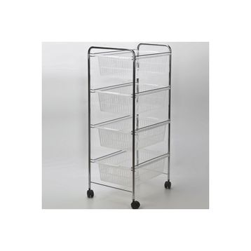 Tekno-Tel 32x43x80 cm Gri Şeffaf 4 Katlı Plastik Çekmeceli Sebzelik