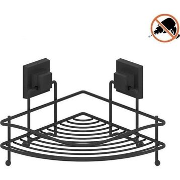 Tekno-Tel EF-250 Yapışkanlı Tek Katlı Siyah Köşelik Banyo Rafı