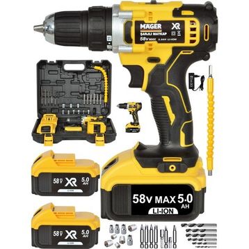 Tekno Trust 5800 Max -XR Yedek Akülü Vidalama Brushless Şarjlı Setli Yedek Akülü Çantalı Matkap