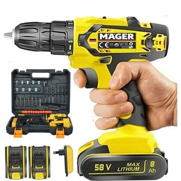 Tekno Trust Max XS Alman 58 W 8 Ah Li-Ion Bataryalı Çift Akülü Metal Şanzıman Darbeli Matkap