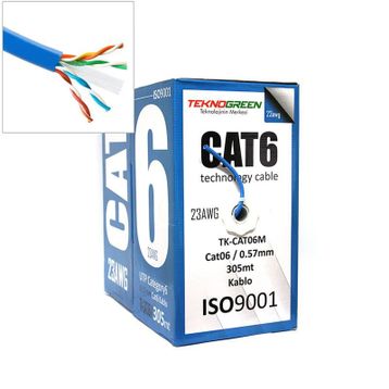 Teknogreen TK-CAT06M 305 m 0.57 mm CCA Cat6 Kablo
