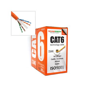Teknogreen TK-CAT06T 305 m 0.57 mm CCA Cat6 Kablo