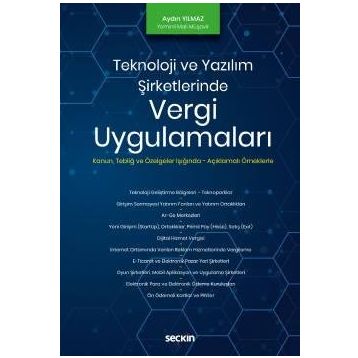 Teknoloji ve Yazılım Şirketlerinde Vergi Uygulamaları Aydın Yılmaz