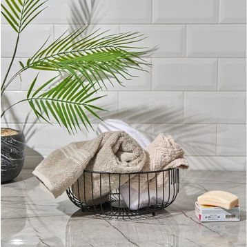 Teknotel 28 cm Siyah Metal Banyo Organizeri